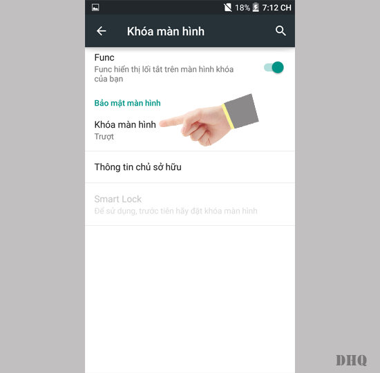 Chọn Khóa màn hình